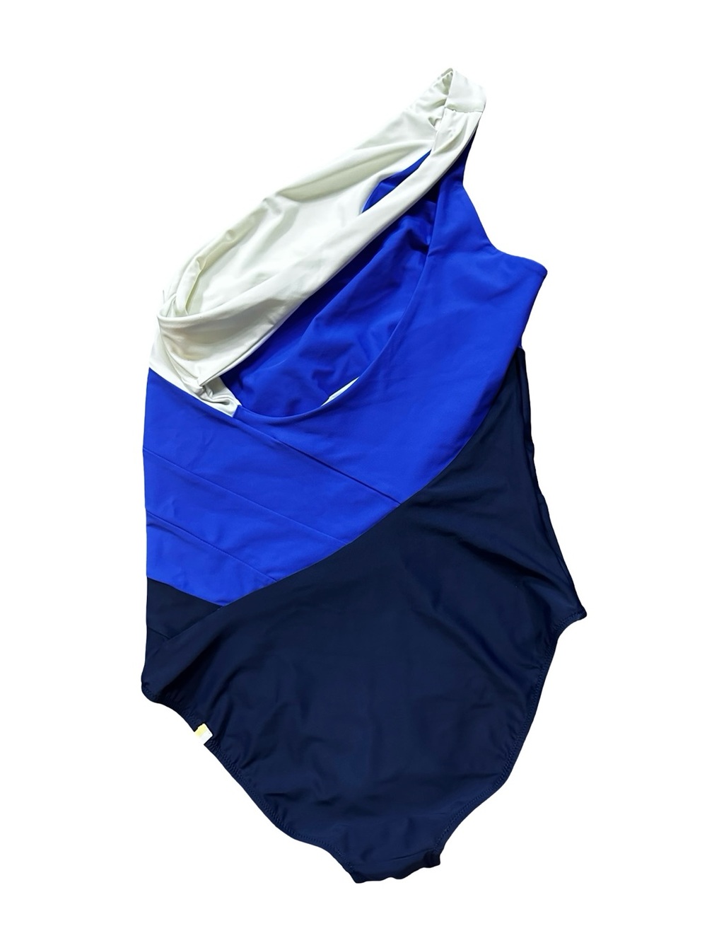 SUMMERSALT Sidestroke One Shoulder One Piece Swimsuit SZ 10 Blue Stripe - Picture 3 of 6